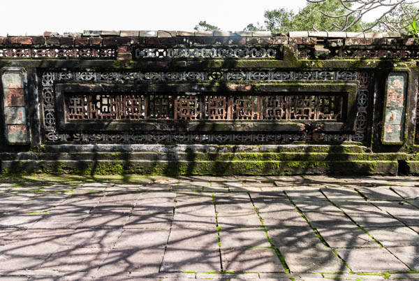 Dekorative Mauer am Palast in Hue